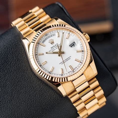 rolex 36mm day date gold|rolex day date 36 1803.